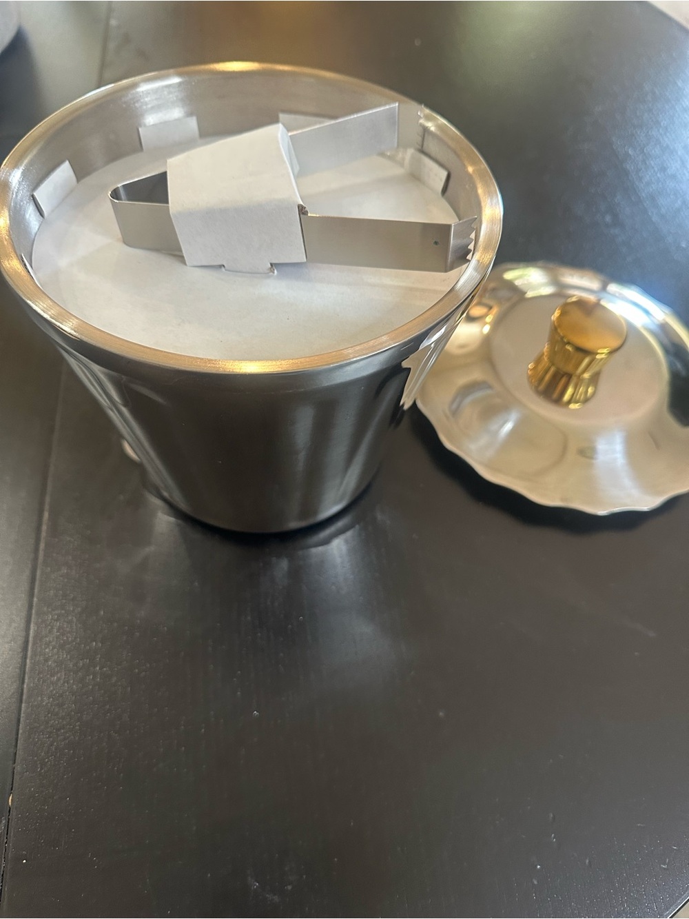 Threshold Silver Stainless Steel Ice Bucket with Lid